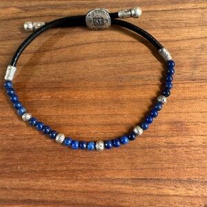 John Varvatos Blue and Silver Beaded Bracelet